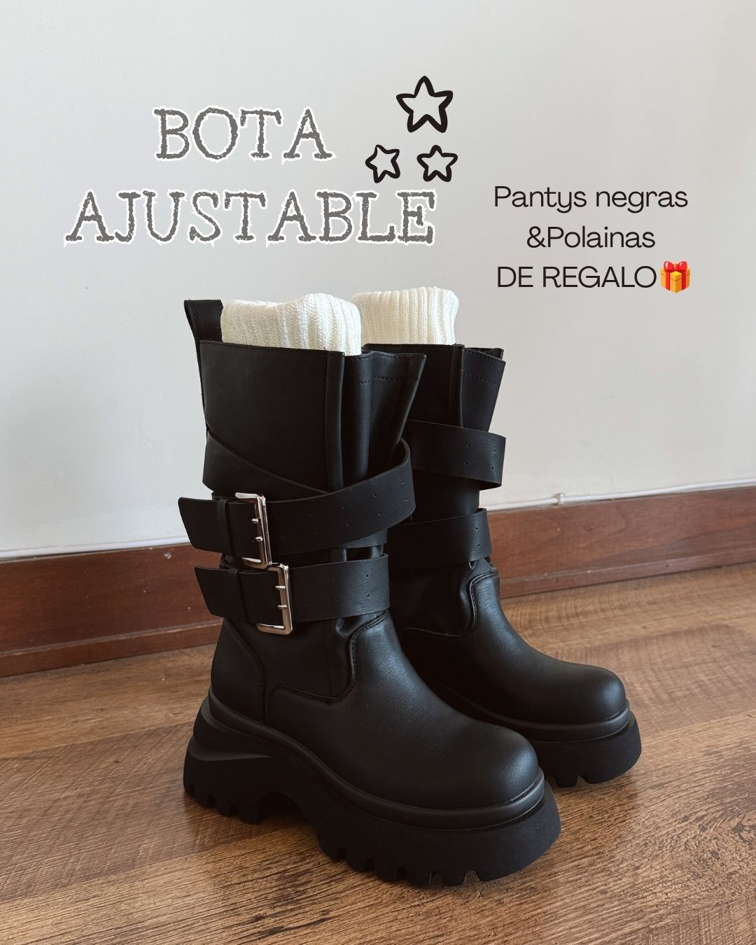Bota Emma black ajustable