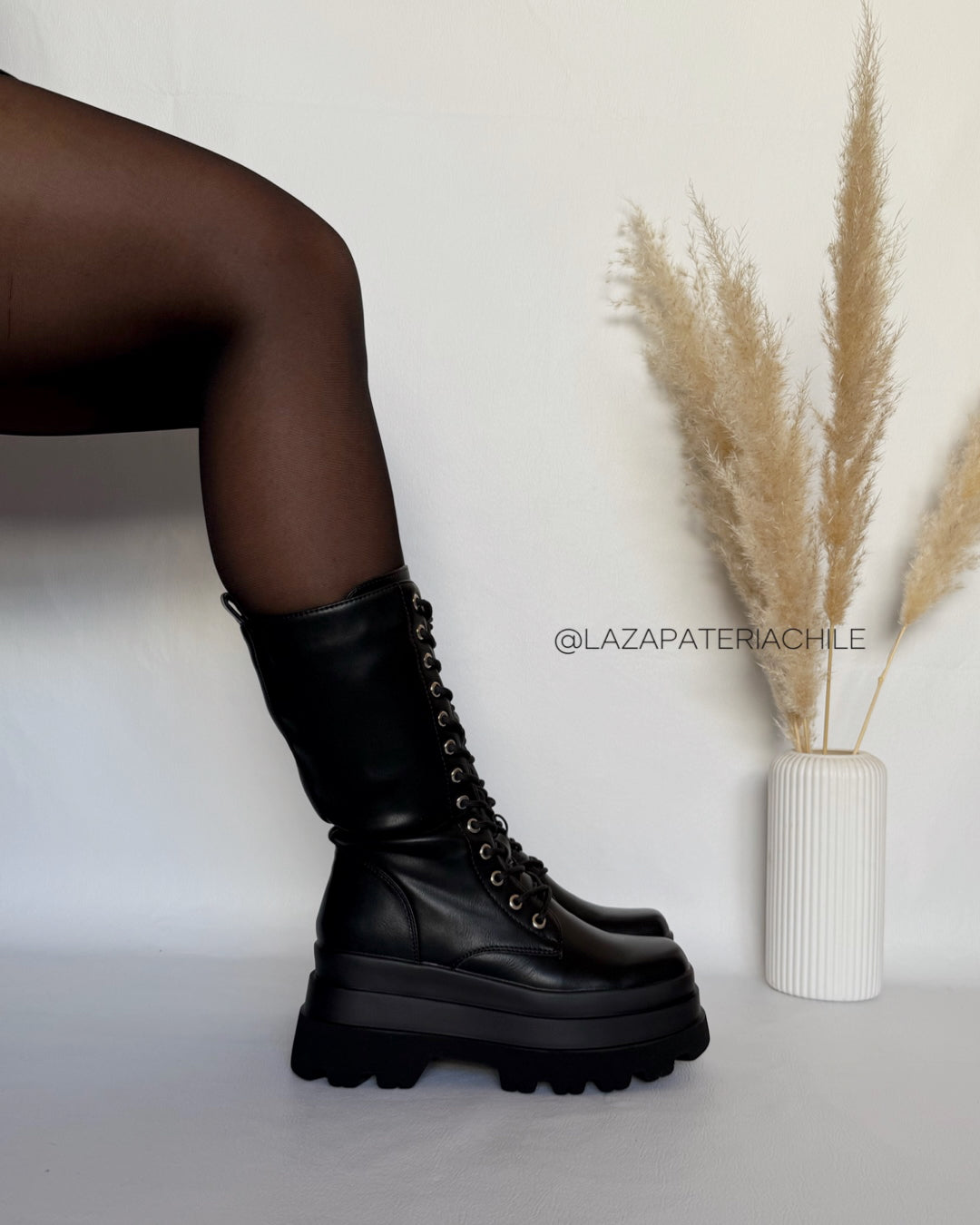 Bota plataforma cordones