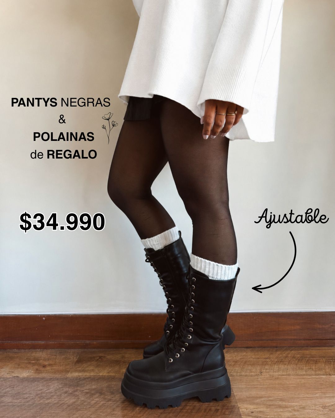 Bota fran cordones ajustables