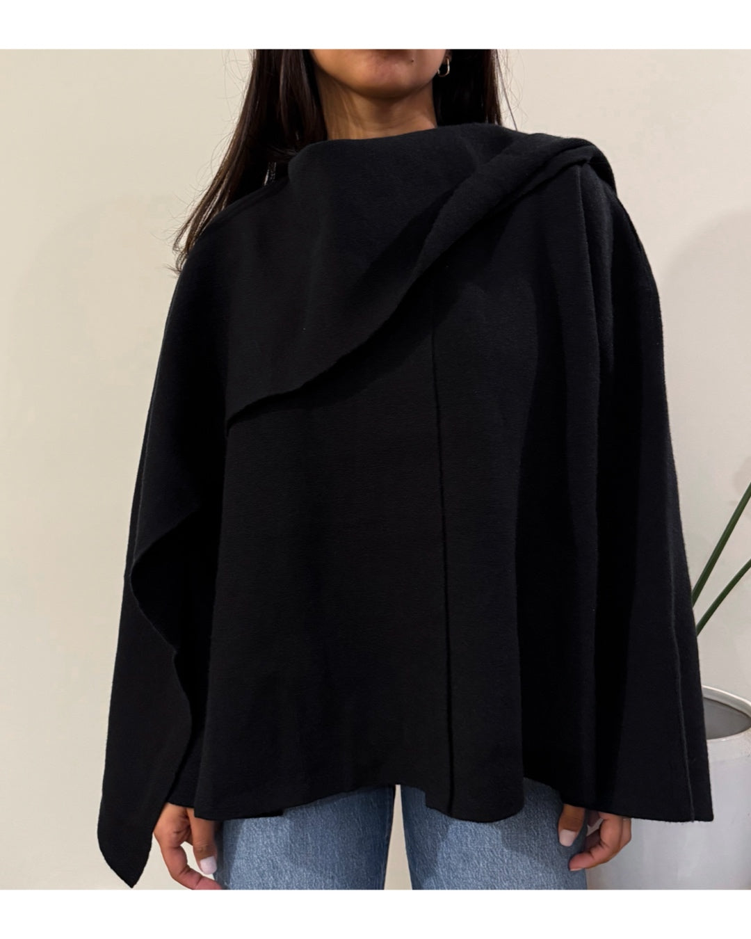 Chaqueta bufanda dupe zara negra