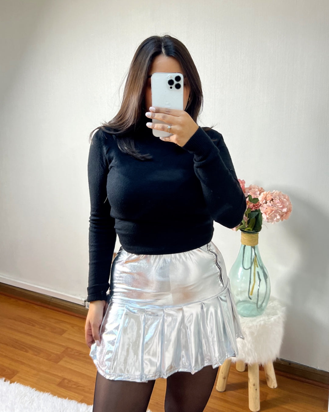 Falda tableada silver