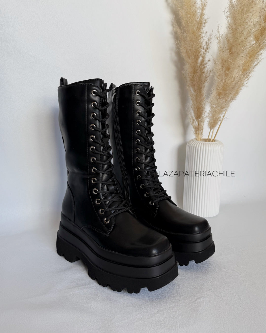 Bota plataforma cordones