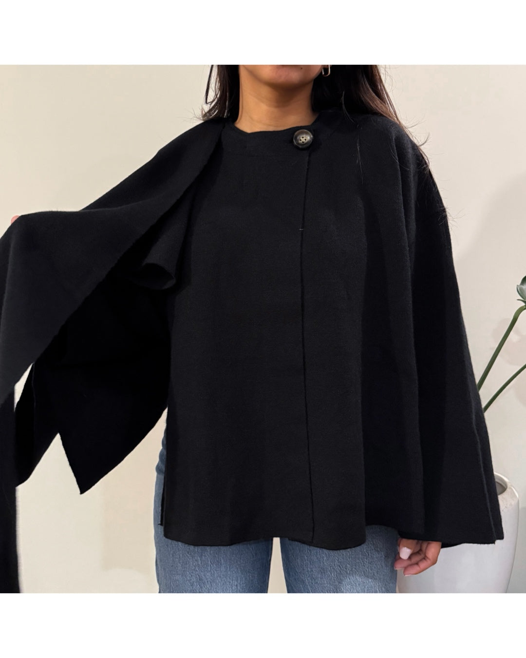 Chaqueta bufanda dupe zara negra