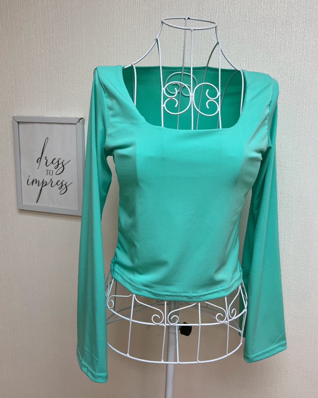 Top manga larga aqua