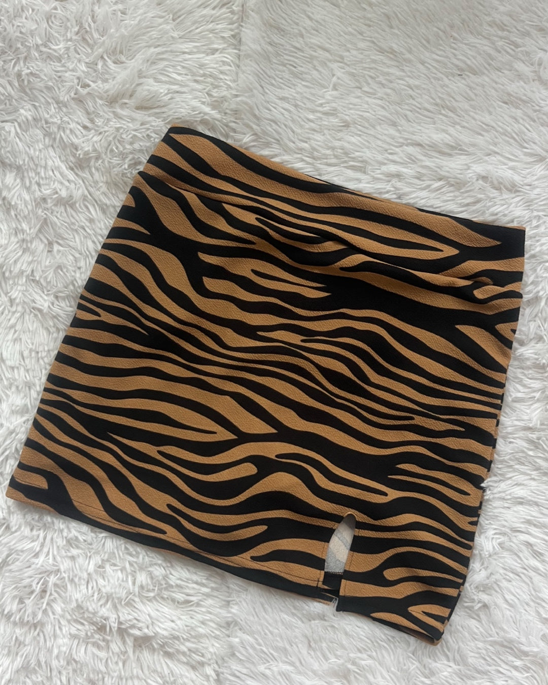 Falda CON short cebra cafe