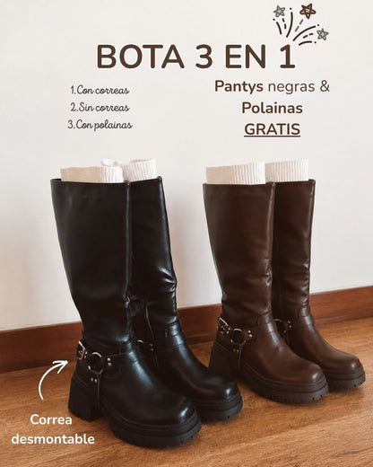 Bota 3 en 1 correa desmontable brown