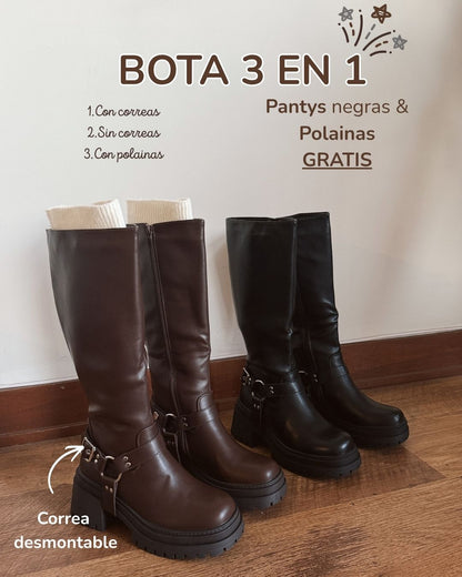 Bota 3 en 1 correa desmontable brown