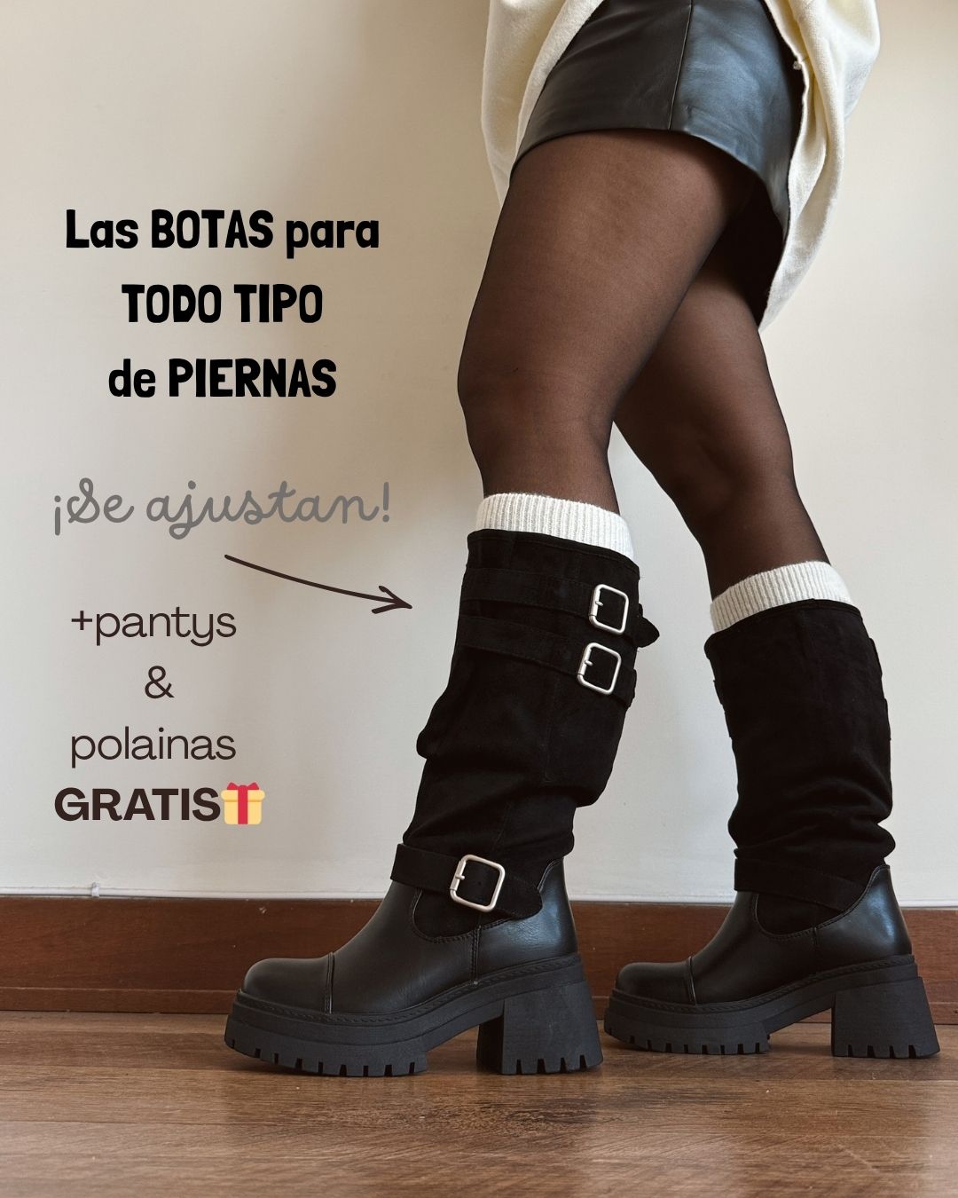 Bota ajustable black