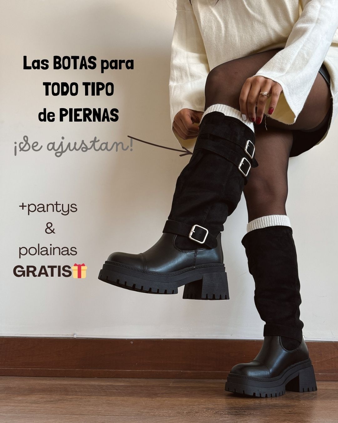 Bota ajustable black