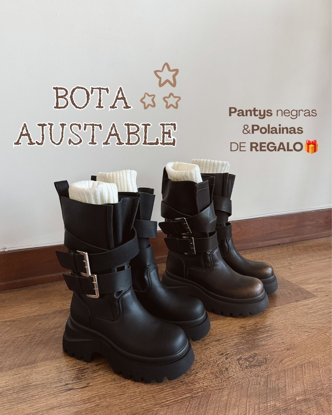 Bota Emma black ajustable
