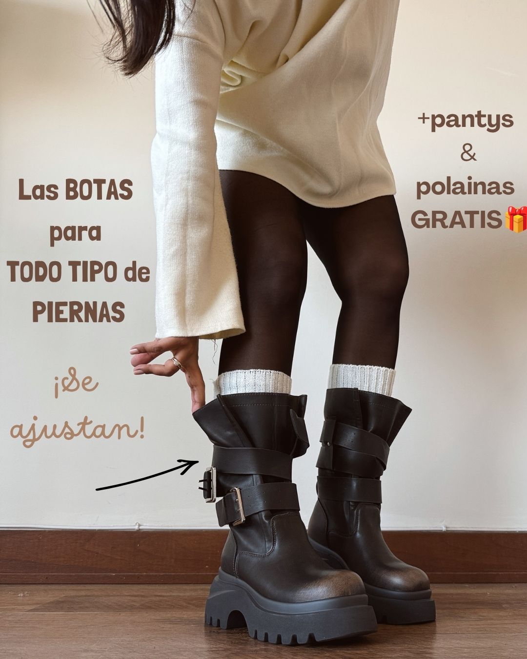 Bota Emma brown ajustable