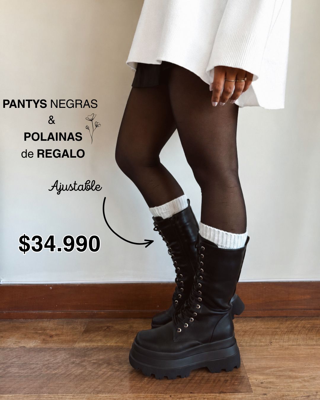 Bota fran cordones ajustables