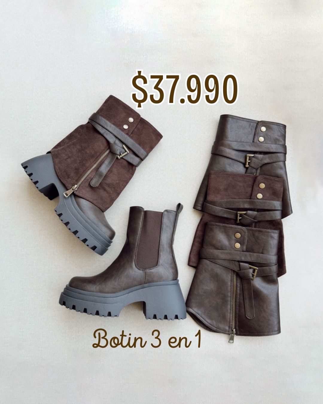 Botín 3 en 1 chocolate