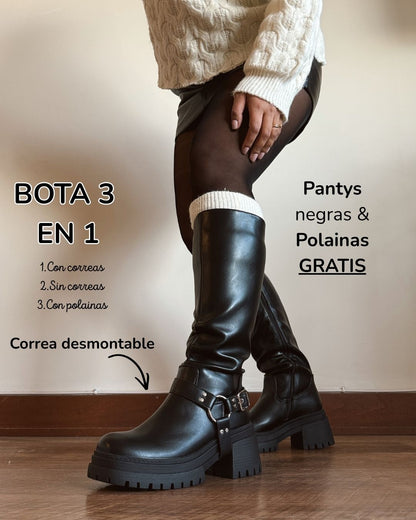 Bota 3 en 1 correa desmontable black