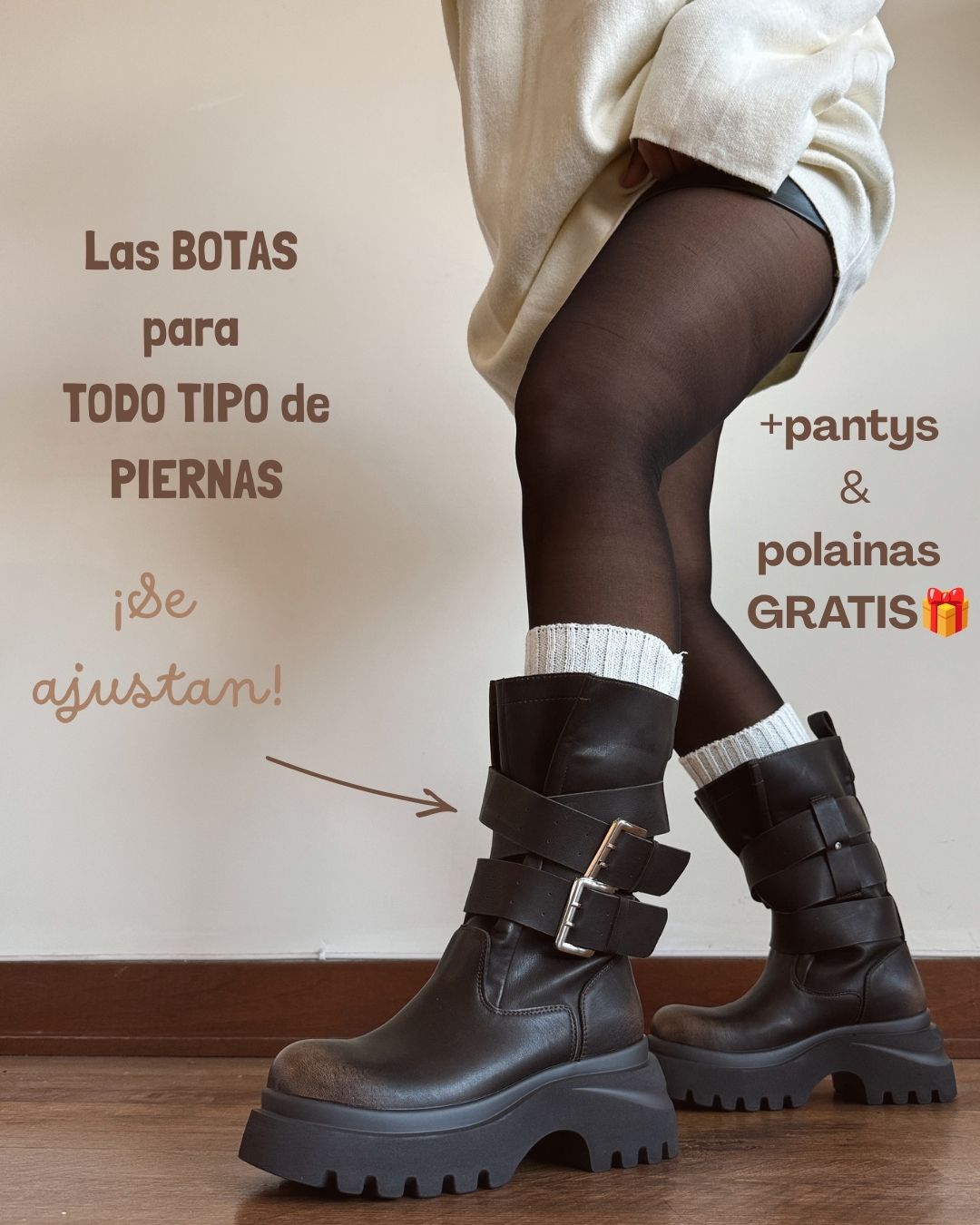 Bota Emma brown ajustable