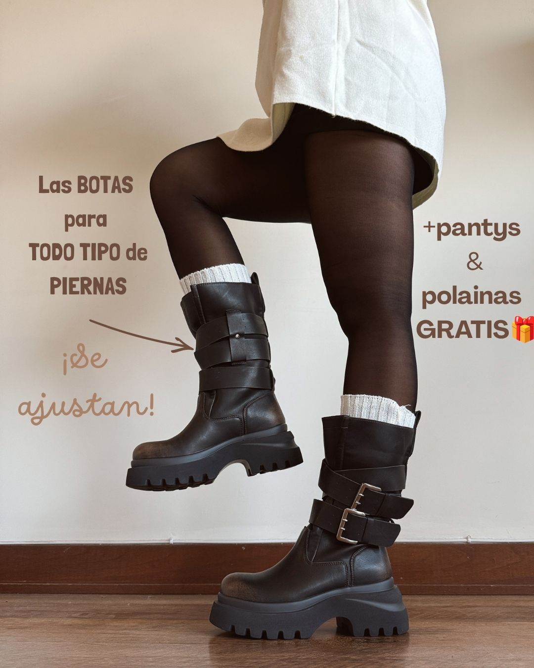 Bota Emma brown ajustable