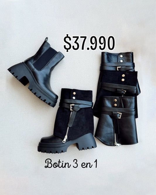 Botín 3 en 1 negro