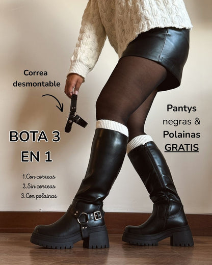 Bota 3 en 1 correa desmontable black