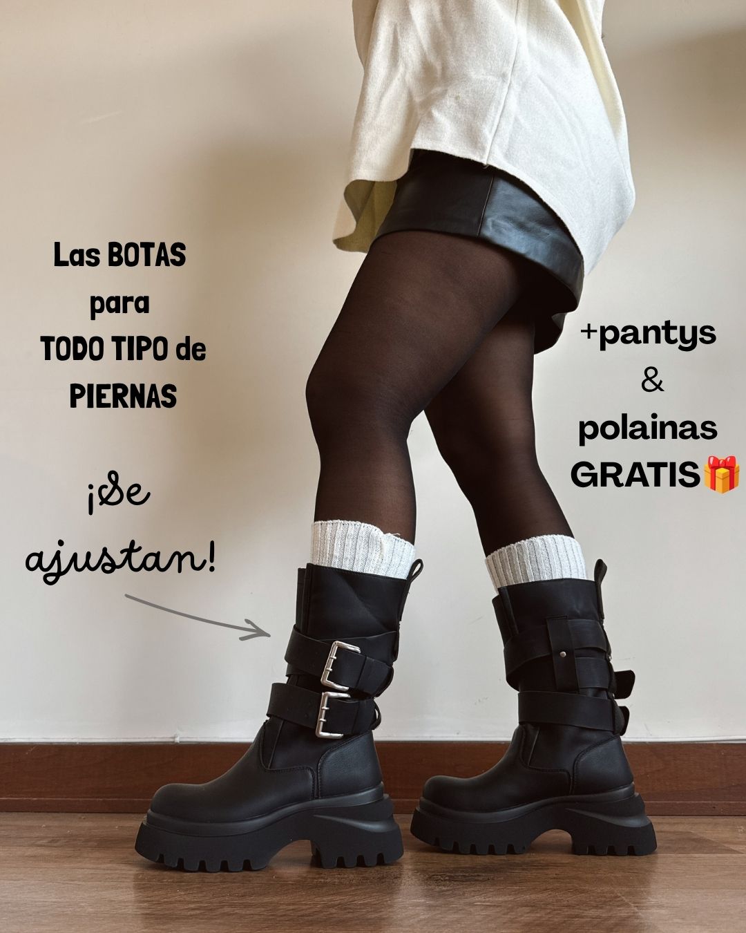 Bota Emma black ajustable