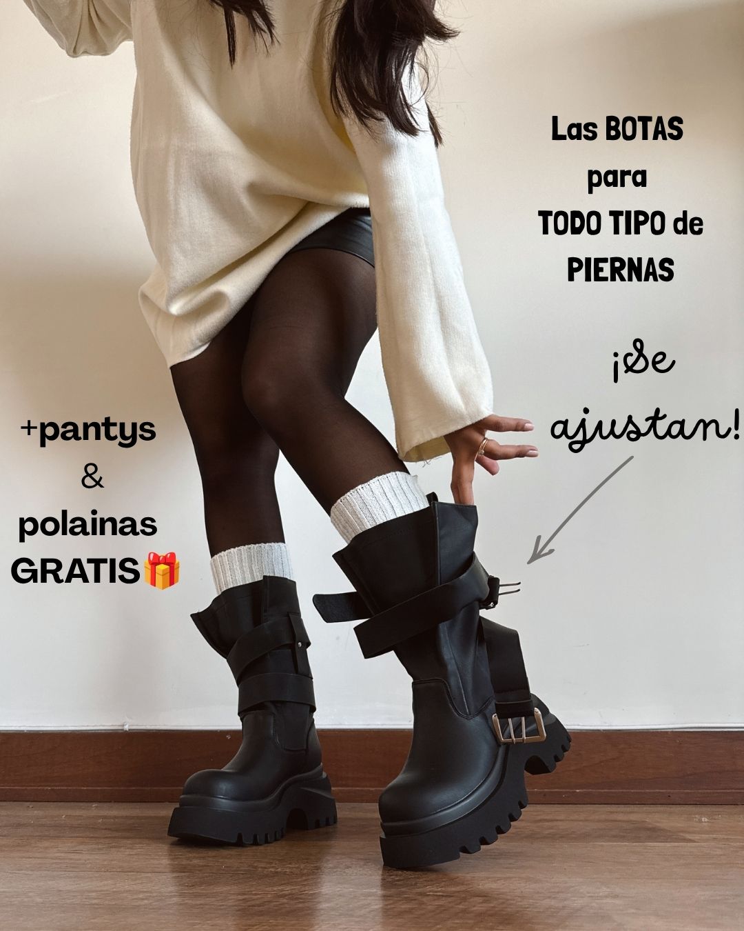 Bota Emma black ajustable
