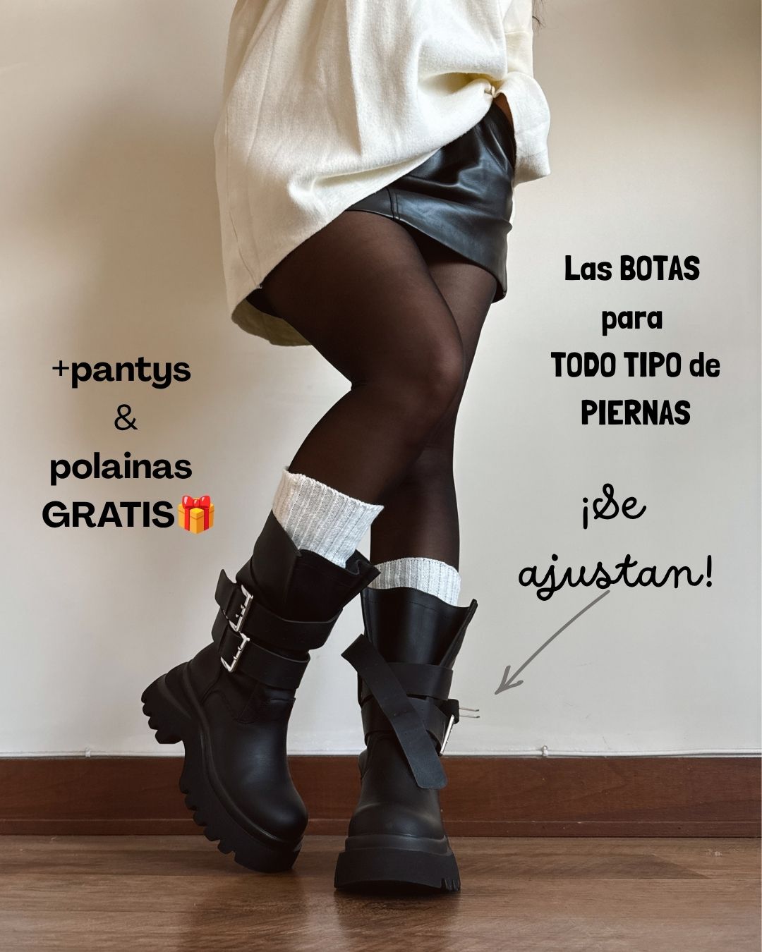 Bota Emma black ajustable