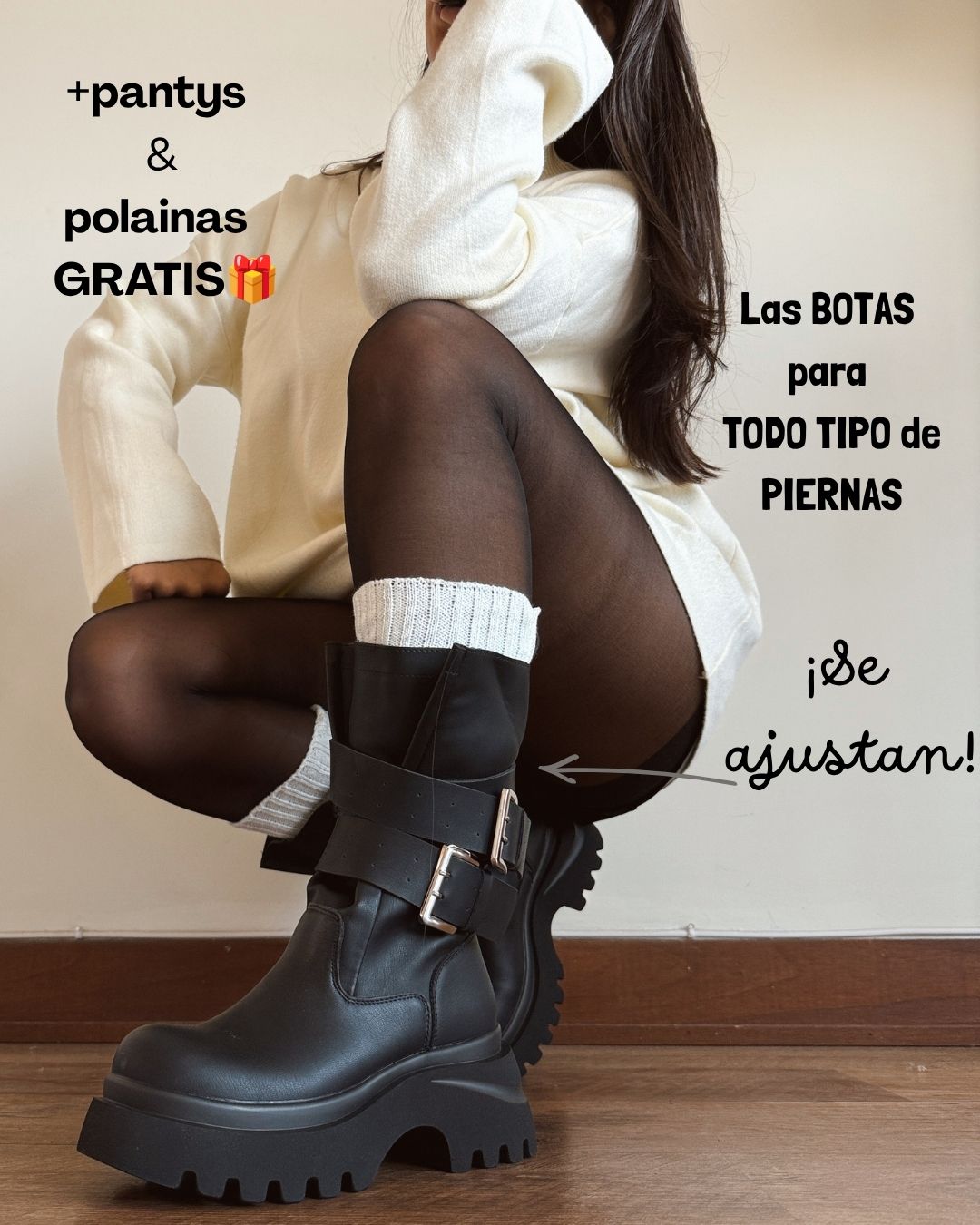 Bota Emma black ajustable