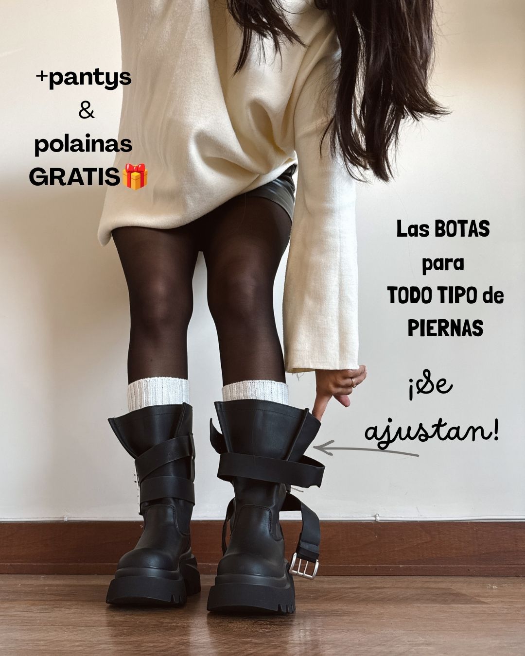 Bota Emma black ajustable