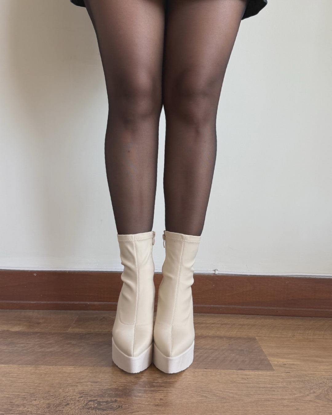 Botin alicia satin opaco beige