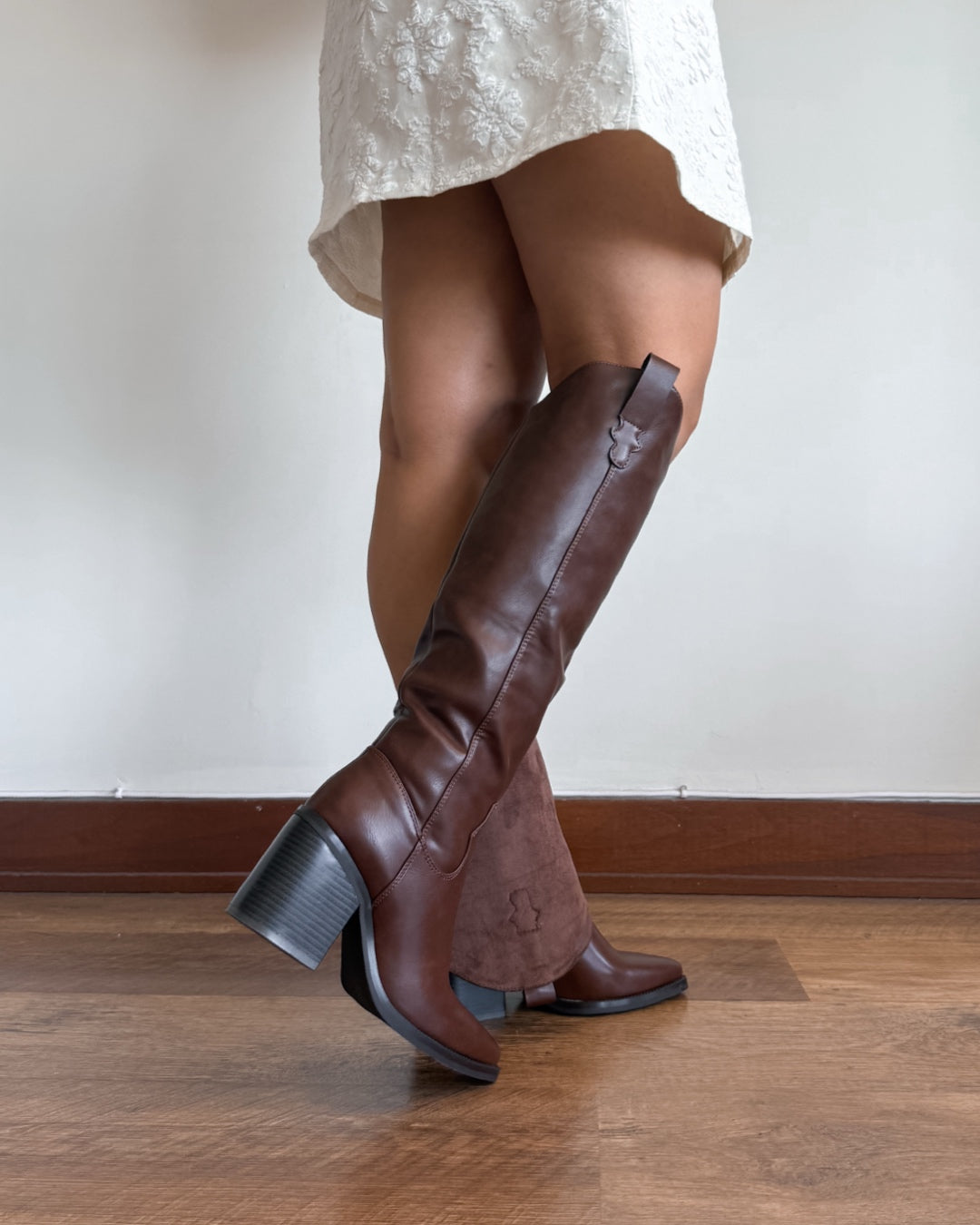 Bota texana 2 en 1 café