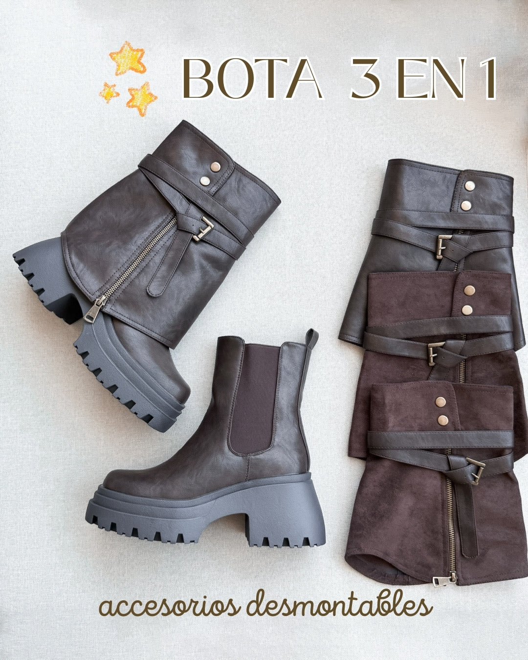 Botín 3 en 1 chocolate