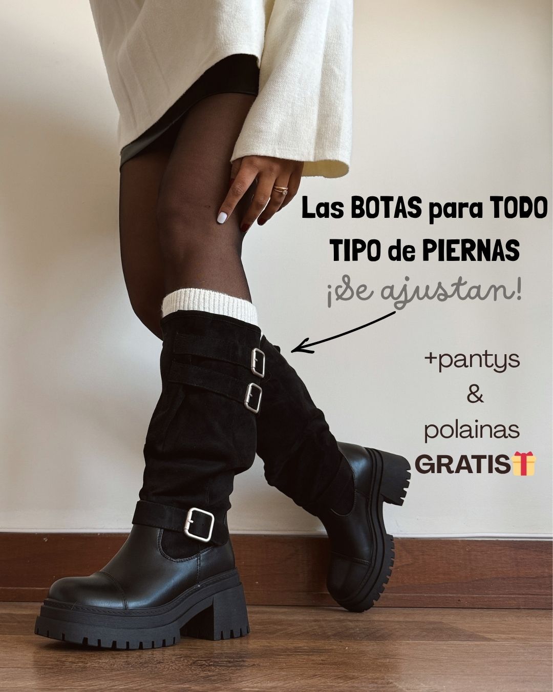 Bota ajustable black