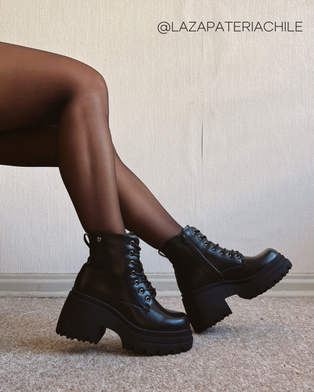 Botin plataforma cordones