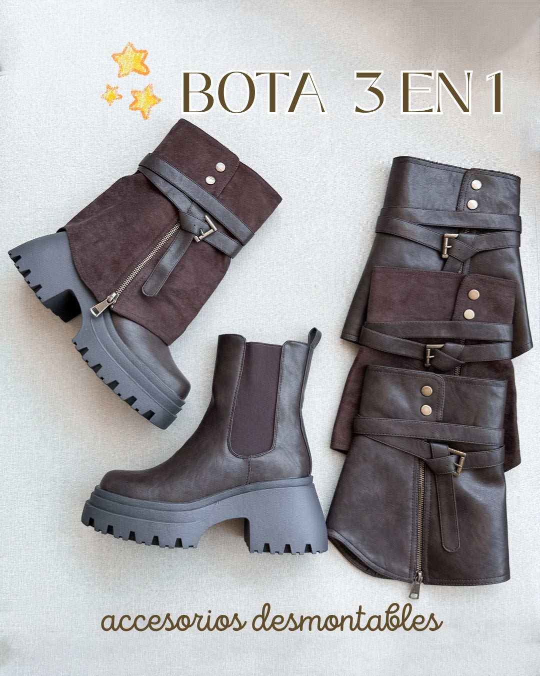 Botín 3 en 1 chocolate