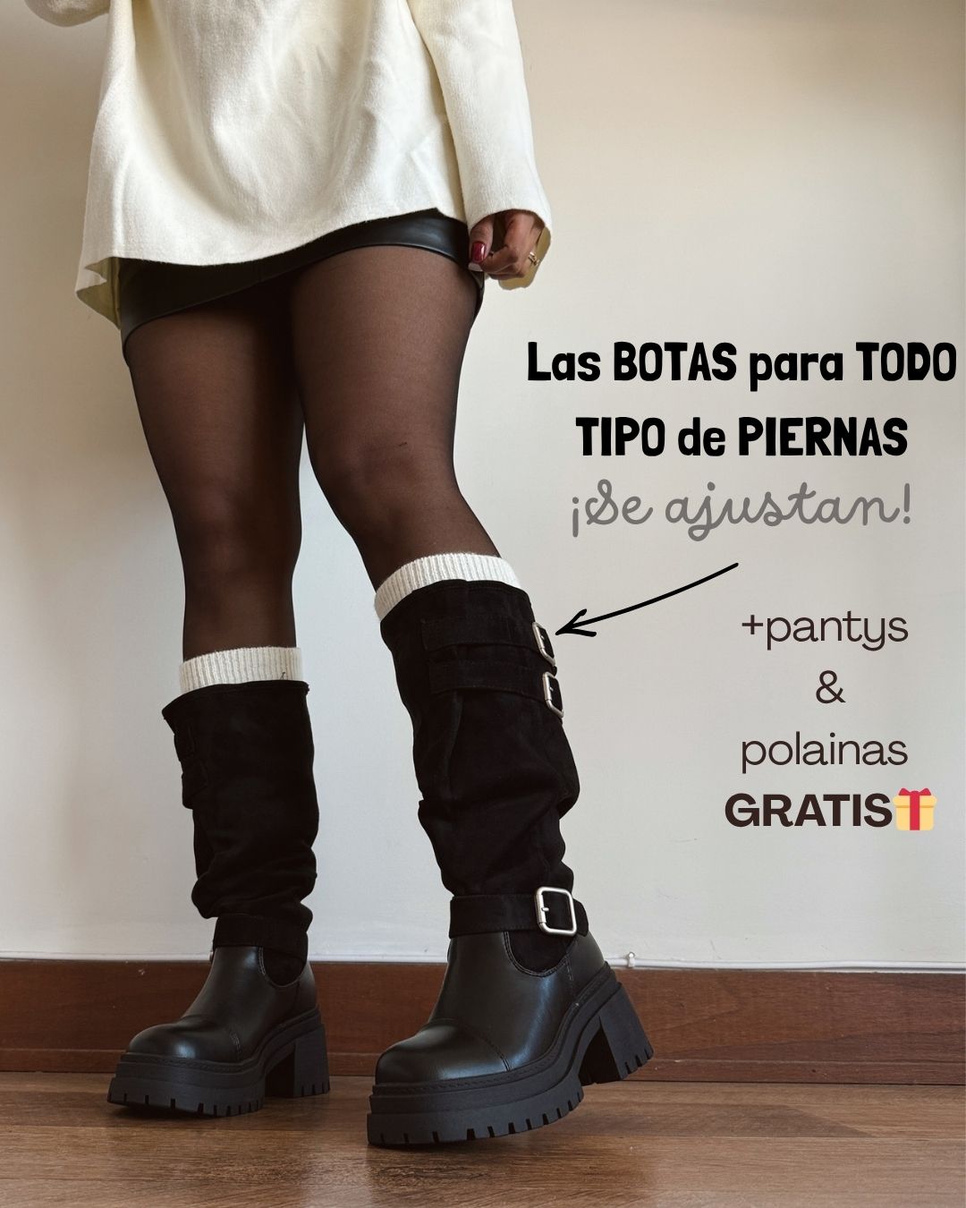 Bota ajustable black
