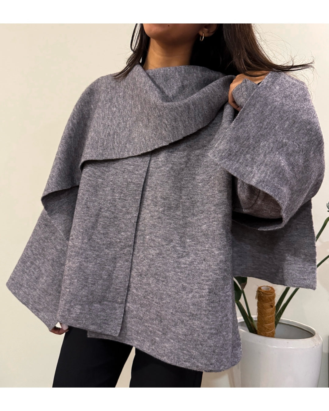 Chaqueta bufanda dupe zara gris