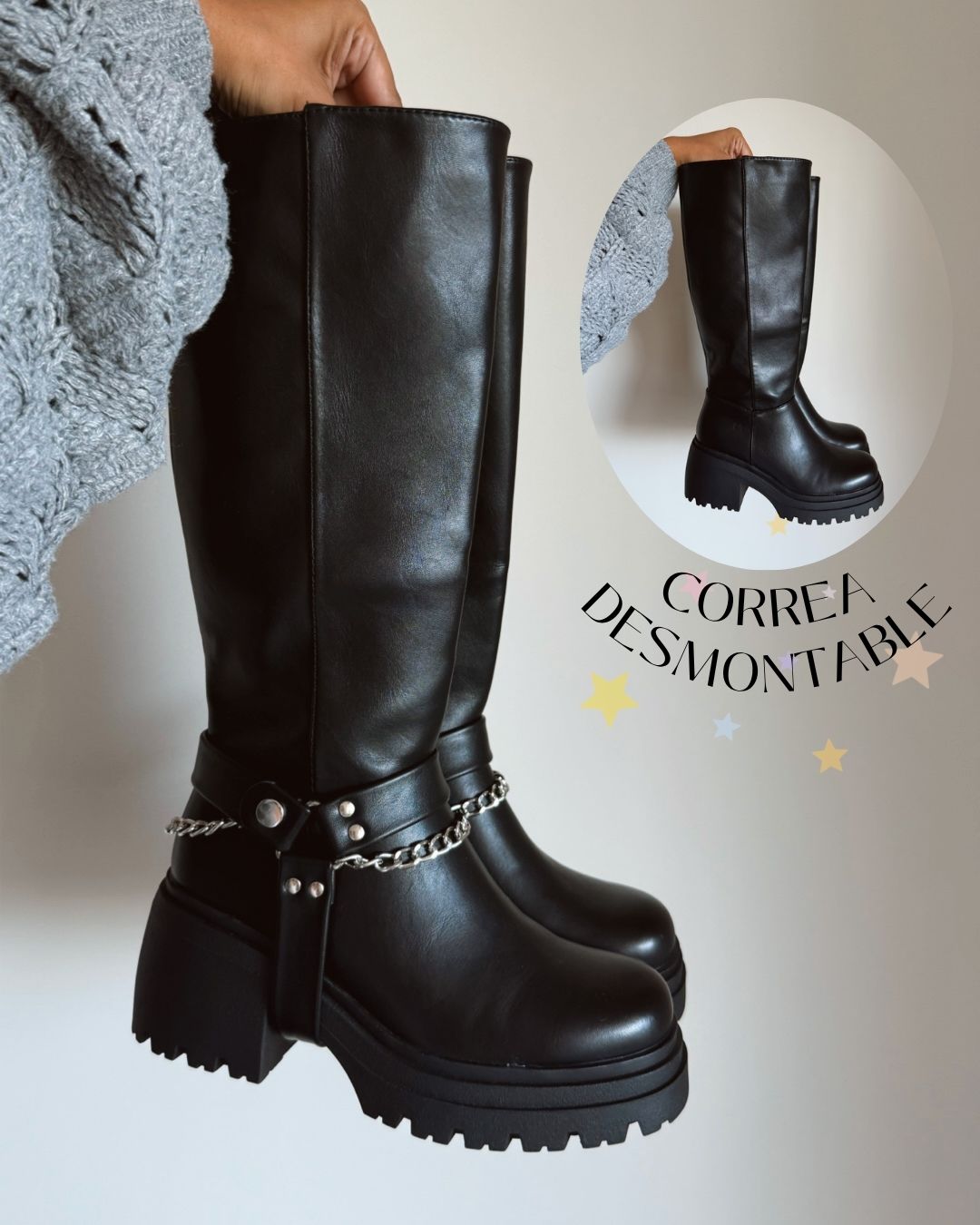 Bota 2 en 1 correa desmontable