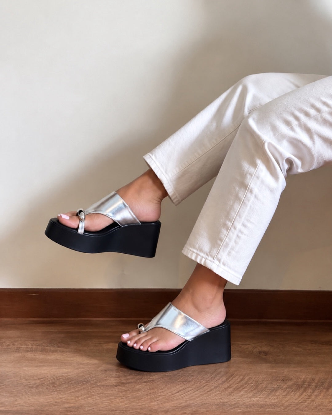 Sandalia argolla silver