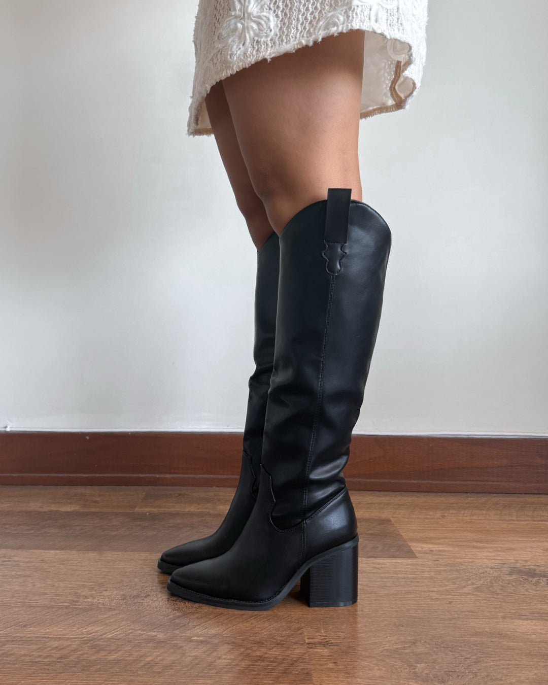 Bota texana 2 en 1 negro