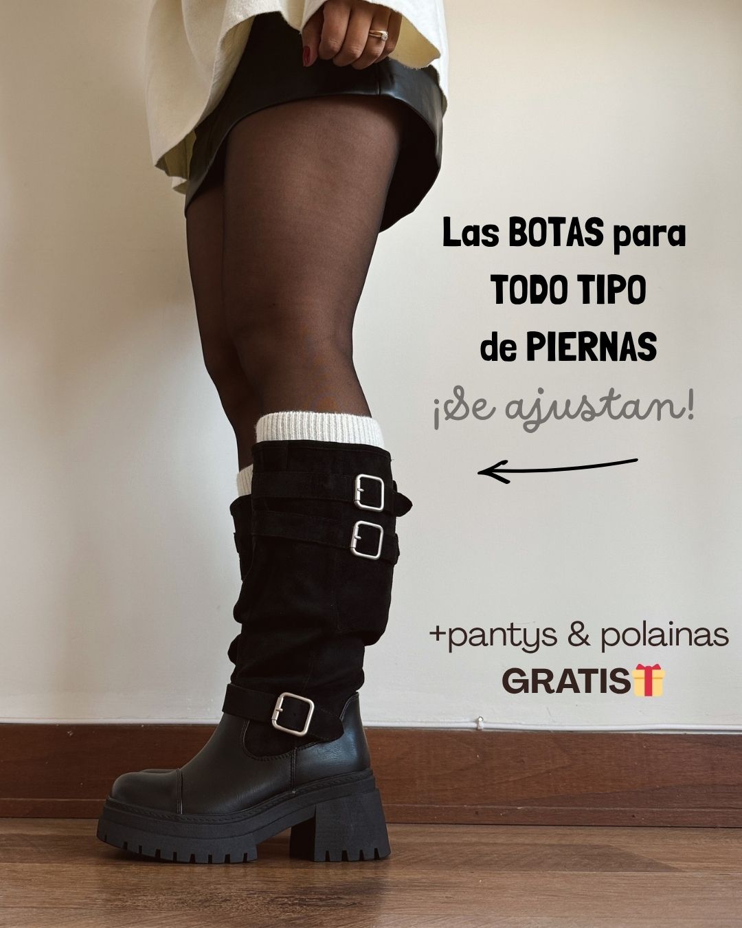 Bota ajustable black