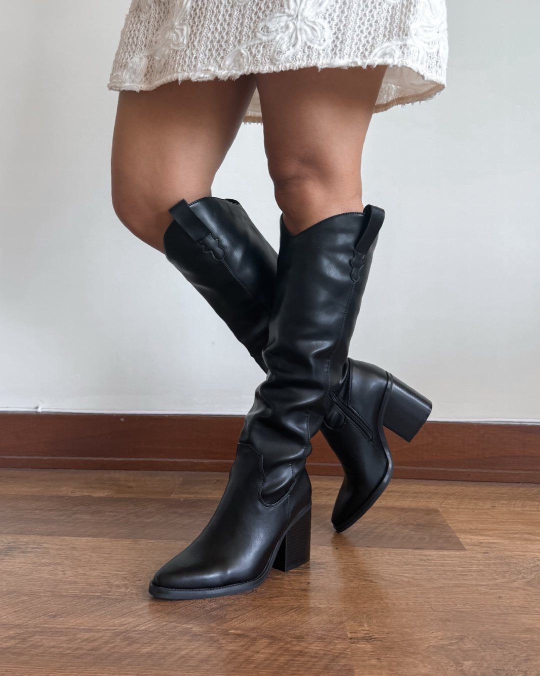 Bota texana 2 en 1 negro