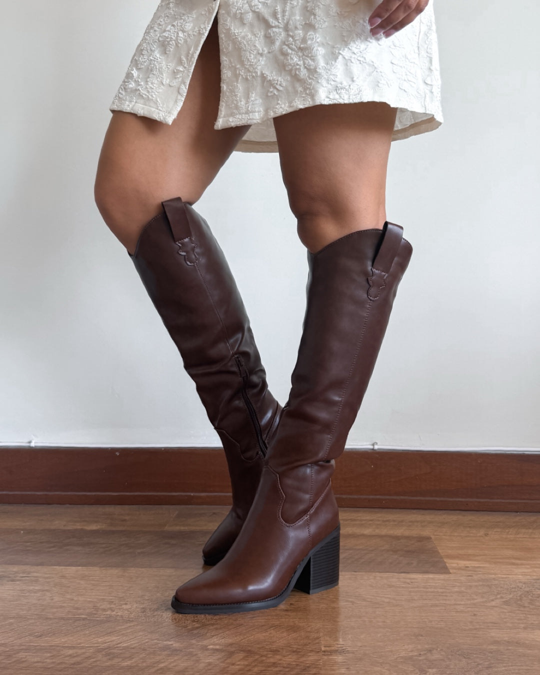 Bota texana 2 en 1 café