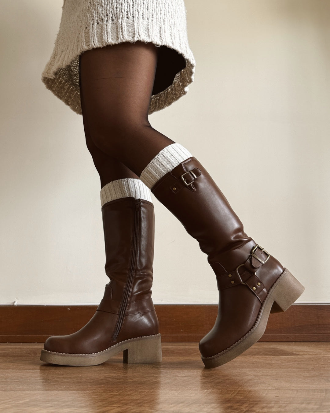Bota biker brown