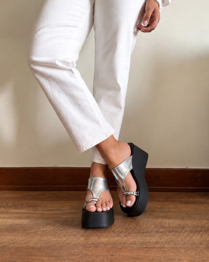 Sandalia argolla silver