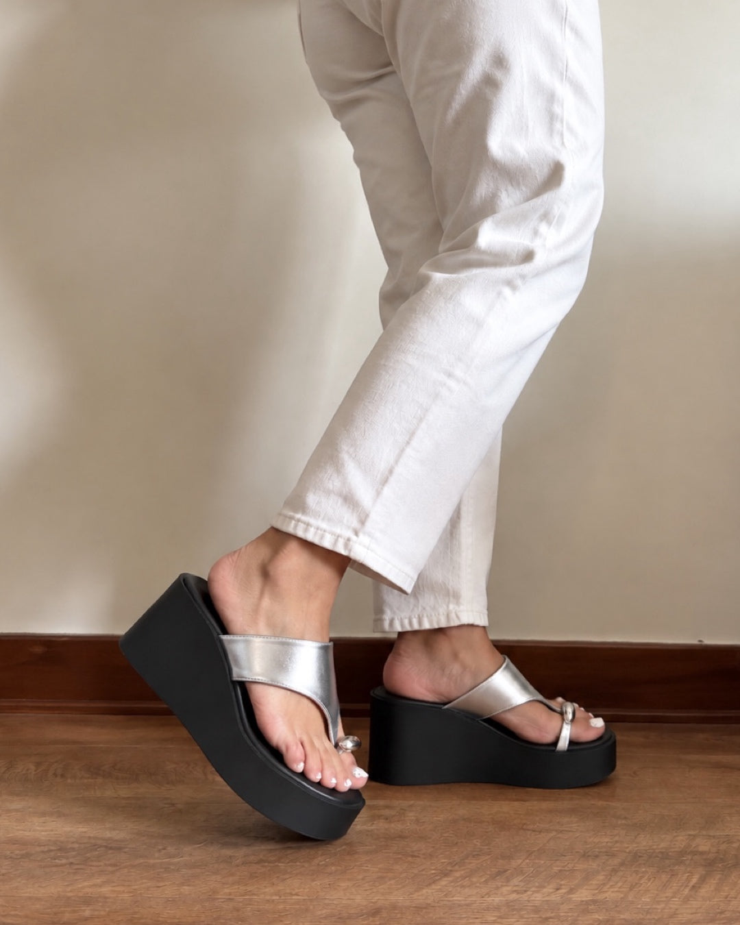 Sandalia argolla silver