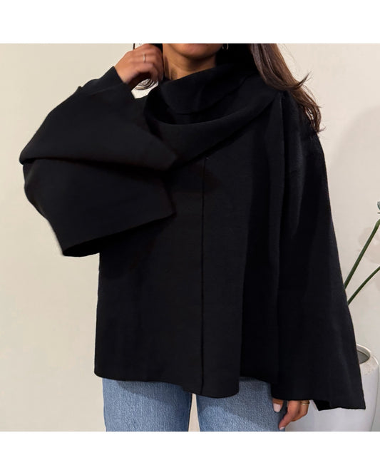 Chaqueta bufanda dupe zara negra