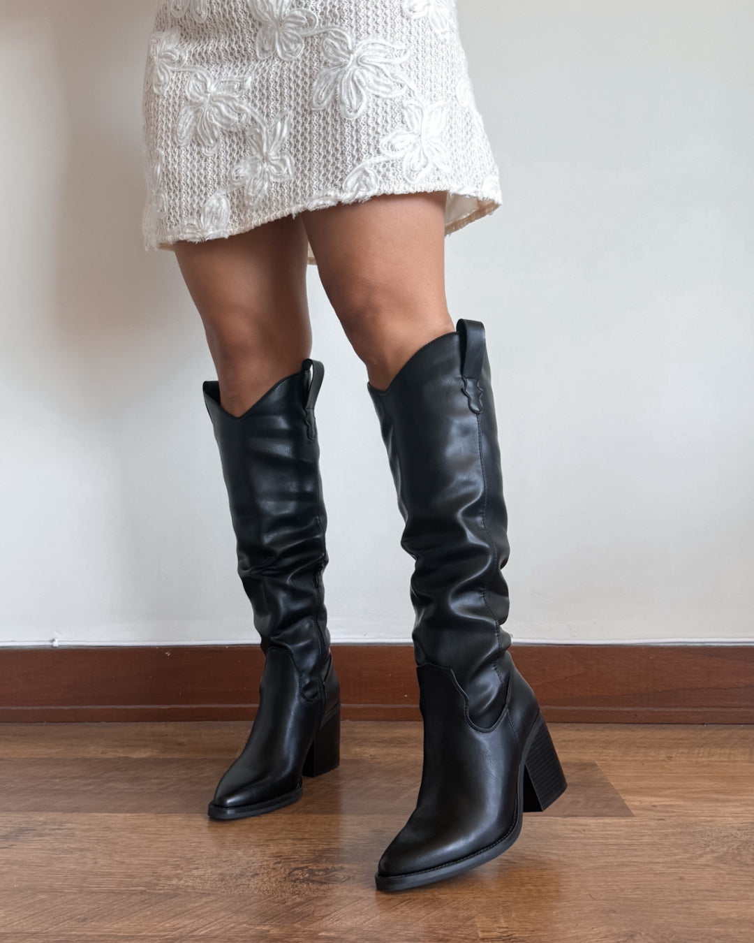 Bota texana 2 en 1 negro