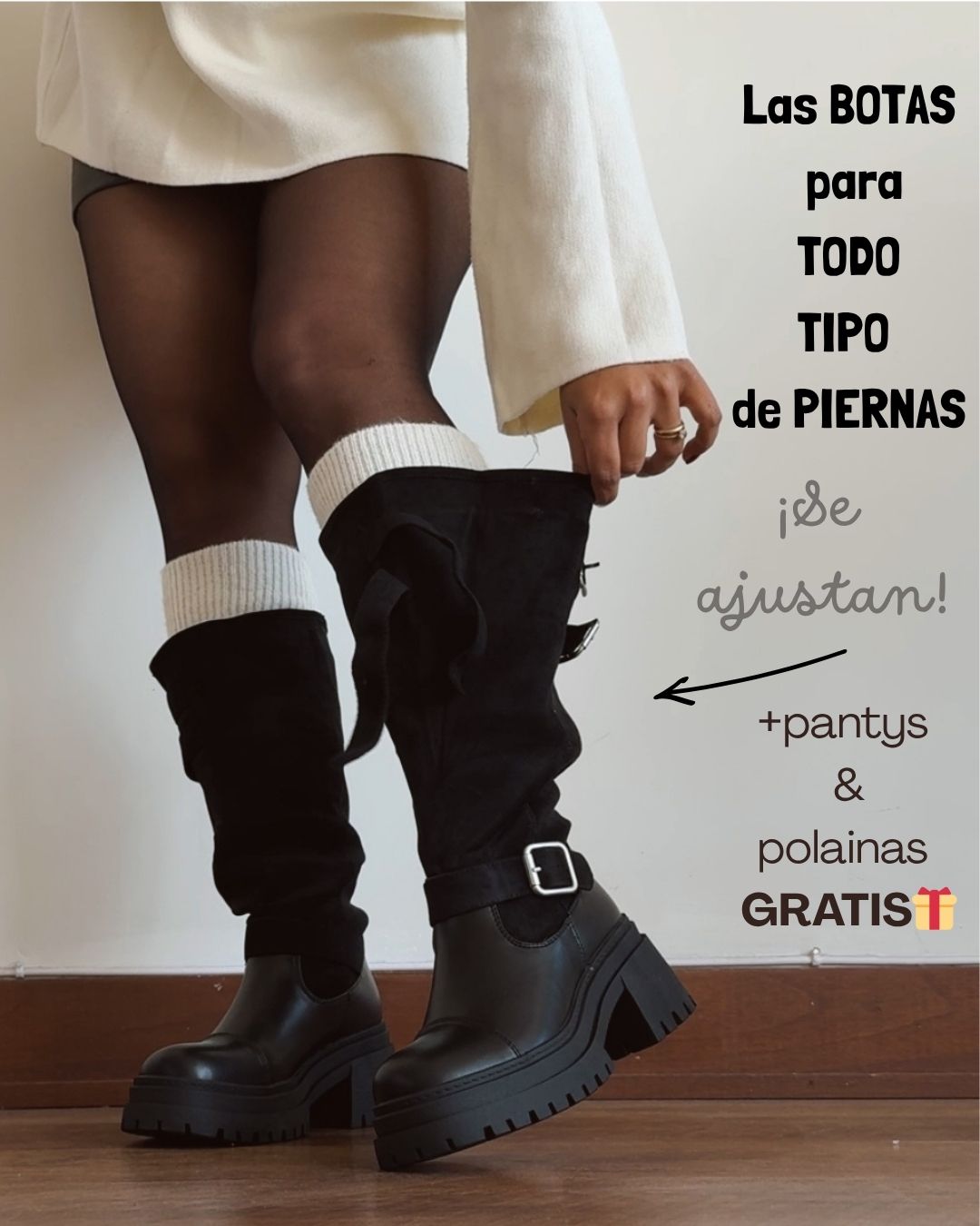 Bota ajustable black