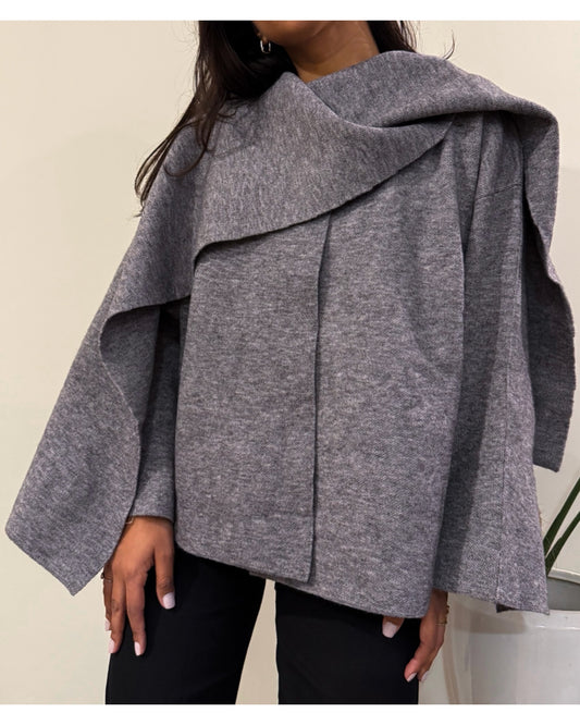 Chaqueta bufanda dupe zara gris