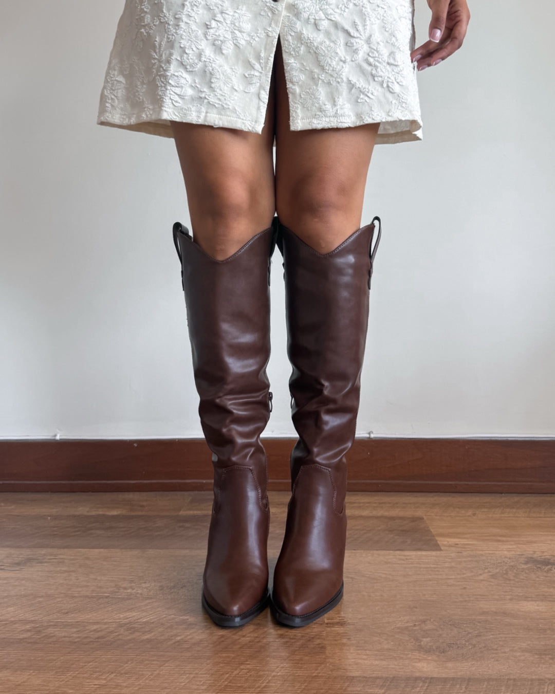 Bota texana 2 en 1 café